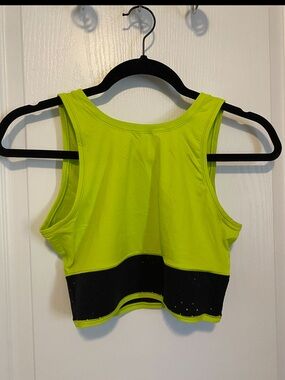 lululemon athletica Neon Lime and Black Crop Tank